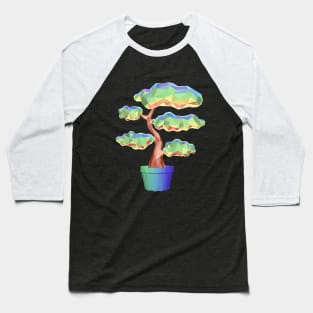 Low Poly Rainbow Bonsai Tree Baseball T-Shirt